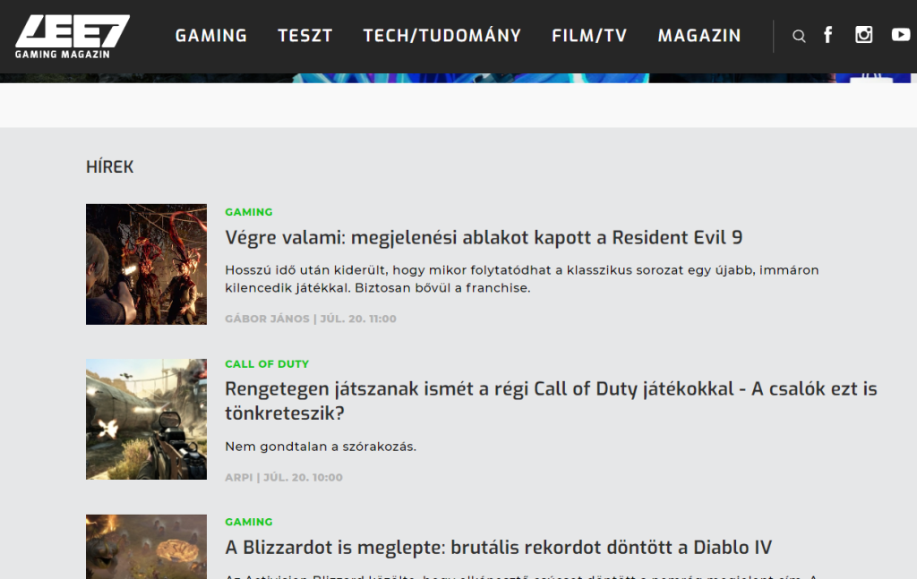 Leet.hu főoldal